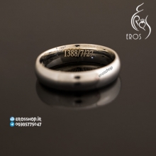White steel ring with personalize date engraving